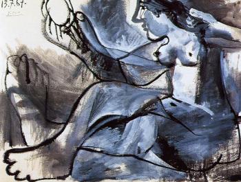 reclining nude with a mirror